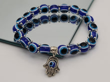 Load image into Gallery viewer, Evil Eye Charm Bracelet 8mm for Protection, Good Luck