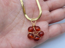 Load image into Gallery viewer, Natural Handmade Crystal Choker Necklace Gold Wire Wrapped Carnelian Stainless Steel