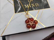 Load image into Gallery viewer, Carnelian Gold Wire Wrapped necklace Beautiful gift for her