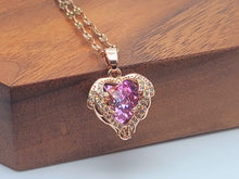 Load image into Gallery viewer, Elegant 18-Inch Rose Gold Heart Pendant Necklace: A Timeless Gift for Her