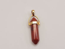 Load image into Gallery viewer, Red Jasper Gold Tone Point Necklace Powerful Stone Pendant Necklace