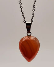 Load image into Gallery viewer, Carnelian Bead Crystal Necklace Handmade Natural Stone Silver Tone
