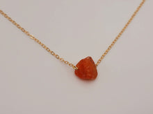 Load image into Gallery viewer, Raw Crystal Necklace, Carnelian Rough Stone Necklace, Genuine Crystal