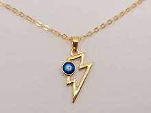 Load image into Gallery viewer, Evil Eye Necklace Blue Evil Eye Blue Eye Necklace • Gift for Her • Thunder Necklace