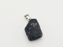 Load image into Gallery viewer, Natural Raw black tourmaline pendant necklace Sterling Silver