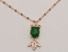 Load image into Gallery viewer, Jade Natural Necklace Gold Tone Necklace- Good Luck•Fortune