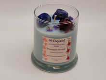 Load image into Gallery viewer, Pineapple Orchid Natural Soy Wax Candle Highly Scented with Lapis Lazuli Crystals