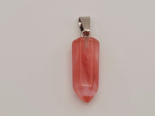 Load image into Gallery viewer, Crystal Necklace Silver Tone Strawberry Quartz Pendant Necklace Handmade