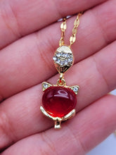 Load image into Gallery viewer, Carnelian Pendant Necklace Kitty Shaped, Handmade Minimalist Gifts
