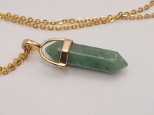 Load image into Gallery viewer, Handmade Crystal Necklace Gold Tone Green Fluorite Crystal Pendant Necklace