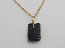 Load image into Gallery viewer, Natural Raw Black Tourmaline Pendant Necklace