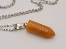 Load image into Gallery viewer, Citrine Healing Crystal Point Necklace Silver tone Citrine