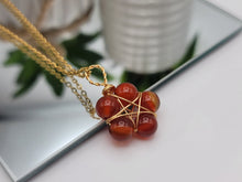 Load image into Gallery viewer, Carnelian Gold Wire Wrapped necklace Beautiful gift for her