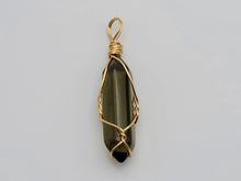 Load image into Gallery viewer, Silver  & Gold Wire Wrapped Smoky Quartz Healing Crystal Point Necklace