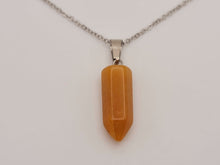 Load image into Gallery viewer, Citrine Healing Crystal Point Necklace Silver tone Citrine