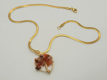 Load image into Gallery viewer, Natural Handmade Crystal Choker Necklace Gold Wire Wrapped Carnelian Heart