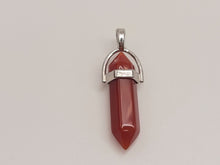 Load image into Gallery viewer, Handmade Carnelian Point Necklace Silver Tone Point Pendant Necklace