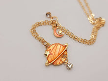 Load image into Gallery viewer, Dainty planet choker or necklace / Saturn necklace / ufo necklace /