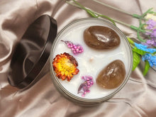 Load image into Gallery viewer, Honey Bunny Natural Soy Wax Candle Highly Scented with Smokey Quartz Crystals