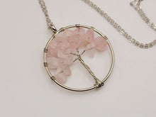 Load image into Gallery viewer, Tree of Life Necklace- Chakra Necklace Rose Quartz