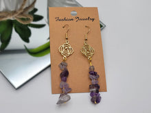 Load image into Gallery viewer, Handmade Amethyst Natural Drop Earrings , Crystal Earrings