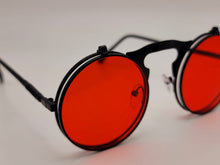 Load image into Gallery viewer, Steampunk Goggles Glasses Round Sunglasses Emo Retro Vintage Flip Up red