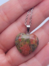 Load image into Gallery viewer, Natural Heart Shaped Ukanite Handmade Pendant Necklace Chain Pendant Necklace