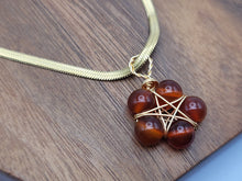 Load image into Gallery viewer, Natural Handmade Crystal Choker Necklace Gold Wire Wrapped Carnelian Stainless Steel