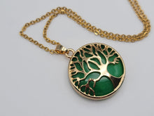 Load image into Gallery viewer, Tree Of Life Green Jade necklace / Tree necklace / Manifestation necklace /