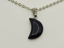 Load image into Gallery viewer, Blue Sandstone Crystal Moon Necklace Trending Pendant Necklace Gift For Her,