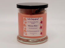 Load image into Gallery viewer, Melon Mist Natural Soy Wax Candle Highly Scented with Rose Quartz Crystals