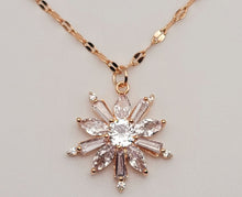 Load image into Gallery viewer, Gorgeous Sunflower Dainty Necklace - gift for her Rose Gold Tone