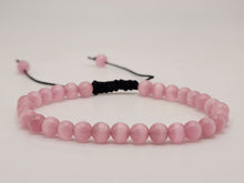 Load image into Gallery viewer, Pink Cats Eye Stone Bracelet Genuine bead bracelet Adjustable