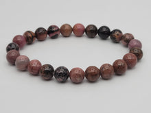 Load image into Gallery viewer, Rhodonite Bracelet Pink Rhodonite Stretch Bracelet | 8mm Rhodonite ball Bead Bracelet | Healing Crystal