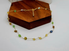 Load image into Gallery viewer, Dainty Crystal Choker Necklace Gold tone Gorgeous Choker Irregular Crystals
