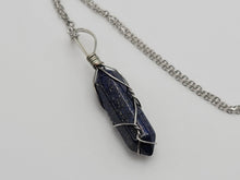 Load image into Gallery viewer, Lapis Lazuli Handmade Point Necklace Hexagon Chain Silver wire