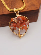 Load image into Gallery viewer, Natural Handmade Crystal Choker Necklace Gold Wire Wrapped Carnelian Heart