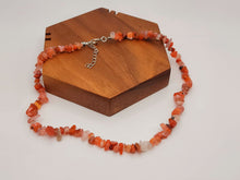 Load image into Gallery viewer, Genuine Natural Handmade Crystal Choker Necklace Silver Tone Carnelian
