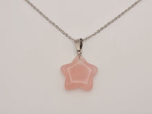 Load image into Gallery viewer, Radiant Rose Quartz Star Necklace - Silver Tone For Every Occasion