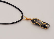 Load image into Gallery viewer, Natural Crystal Necklace Gold Wire & Silver Wrapped Moonstone Point