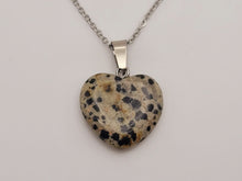 Load image into Gallery viewer, Dalmation Jasper Heart Pendant Necklace Genuine Handmade