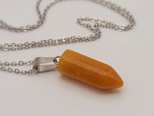 Load image into Gallery viewer, Citrine Healing Crystal Point Necklace Silver tone Citrine