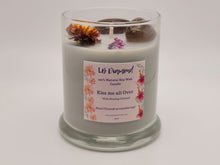 Load image into Gallery viewer, Kiss me all Over Natural Soy Wax Candle Highly Scented with Smokey Quartz Crystals