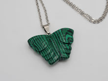 Load image into Gallery viewer, Crystal Necklace Silver Wire Malachite Butterfly Crystal Necklace