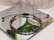 Load image into Gallery viewer, Hematite Power Mini 4mm Beaded Gemstone Bracelet Adjustable Tiger Eye