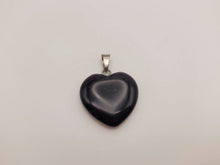 Load image into Gallery viewer, Crystal Necklace Silver Wire Black Obsidean Heart Healing Crystal Necklace