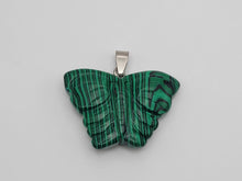 Load image into Gallery viewer, Crystal Necklace Silver Wire Malachite Butterfly Crystal Necklace