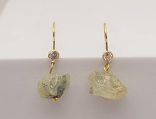 Load image into Gallery viewer, Handmade Green Aventurine Natural Drop Earrings , Stone Earrings