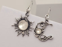 Load image into Gallery viewer, Handmade Opalite Opal Natural Drop Earrings , Moon & Sun