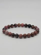 Load image into Gallery viewer, Rhodonite Bracelet Pink Rhodonite Stretch Bracelet | 8mm Rhodonite ball Bead Bracelet | Healing Crystal